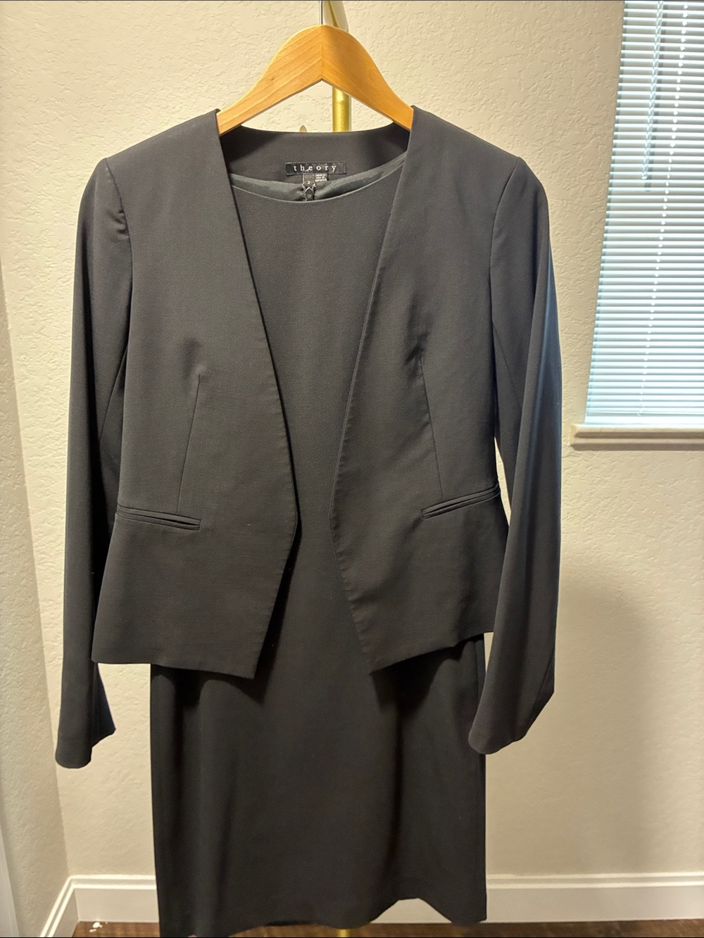 Theory Black Open-Front Tailored Blazer